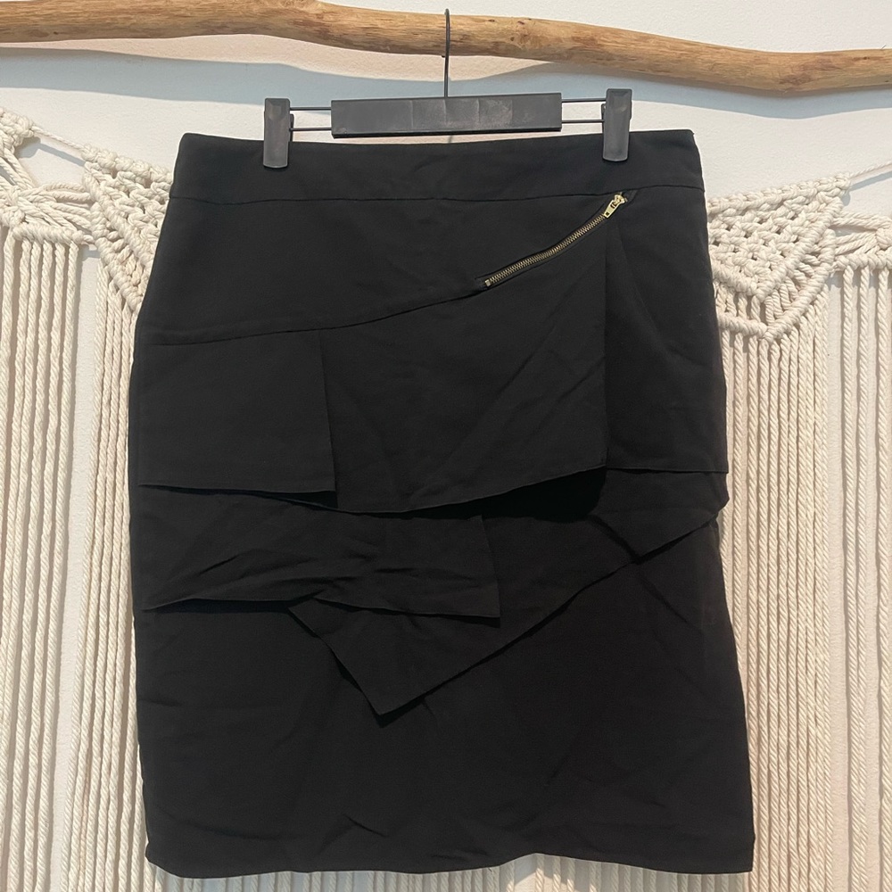 Y2K Larry Levine Stretch Office Style Layered Pencil Skirt Sz 10
